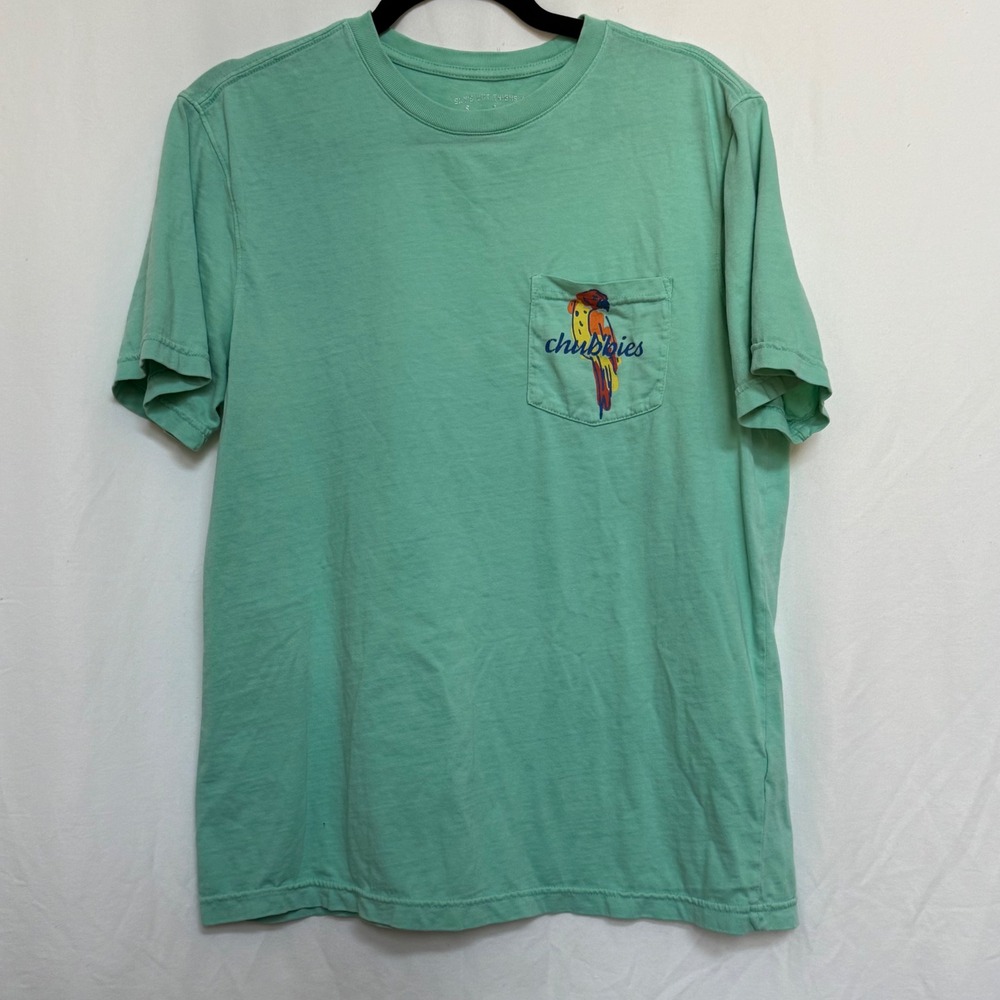 Chubbies Mens The Weekend Has Arrived Casual Beach Pocket T-Shirt Green Medium